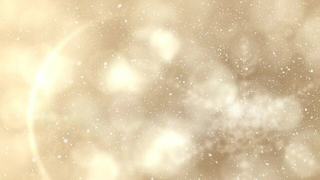 Animation of snow falling over snowflakes and light spots