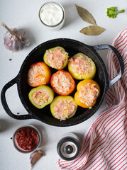 Step by step recipes. Homemade stuffed peppers. Instructions