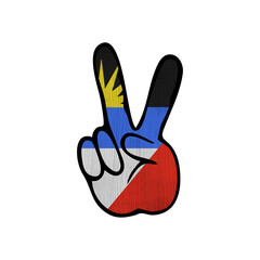 World countries. Hand sign Victory. Antigua and Barbuda