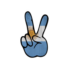 World countries. Hand sign Victory. Argentina