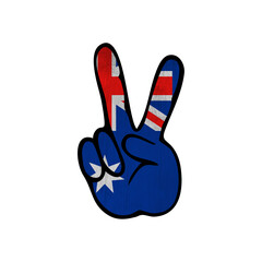 World countries. Hand sign Victory. Australia