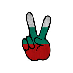 World countries. Hand sign Victory. Bulgaria