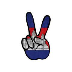 World countries. Hand sign Victory. Cambodia