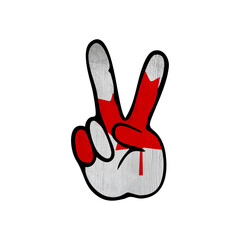 World countries. Hand sign Victory. Canada
