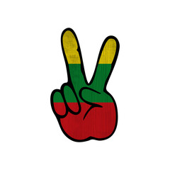 World countries. Hand sign Victory. Ghana