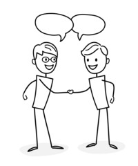 Men greet each other, shake hands. Meeting of business partners. Friends are talking, communicate, laugh, rejoice. People working in the office, negotiating and discussing issues, solve problems