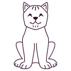 Cute dog icon sitting. Home pet puppy.Isolated on white background.Outline vector illustration.Animal symbol.