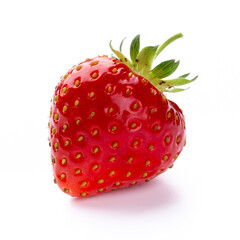 Fresh strawberries closeup on a white background. Isolated - Image