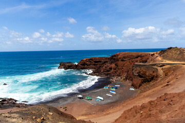 A view of a beach of Lanzarote, Canary Islands, Spain.