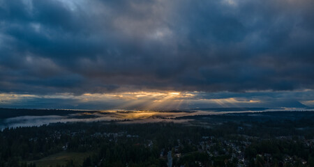 Sunrise with god rays