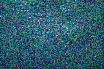Acidic mottled blue, green, purple and pink pointillism