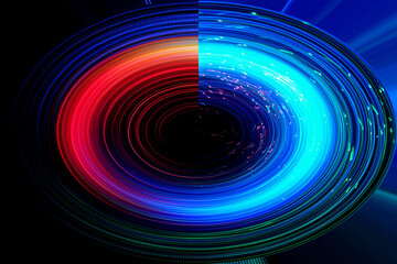 Abstract circle light trails, illustration design