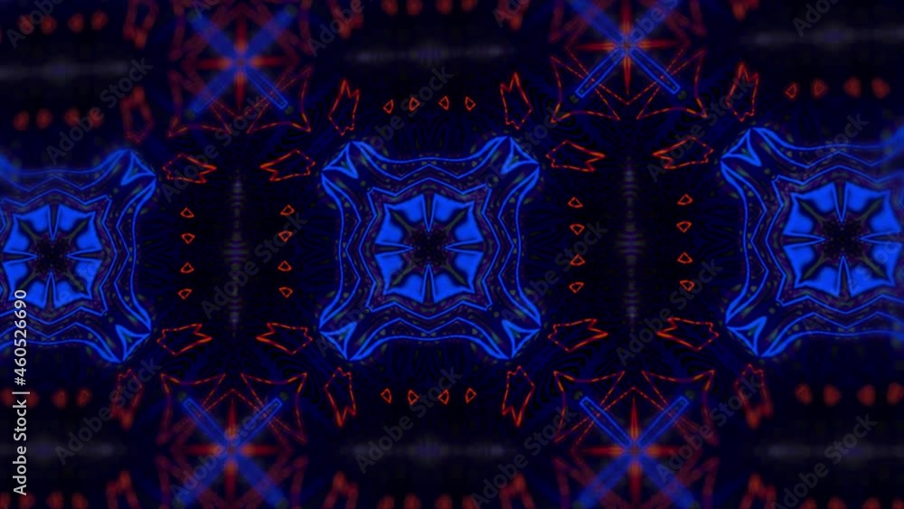 Poster abstract kaleidoscope background. motion graphics pattern. 4k fractal animation footage
