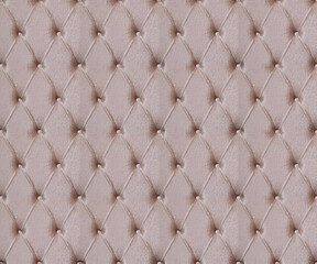 Upholstery diamond pattern with soft fabric texture background as furniture headboard design, Interior decoration. seamless repeatable texture