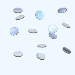 Drop money 3d render coins