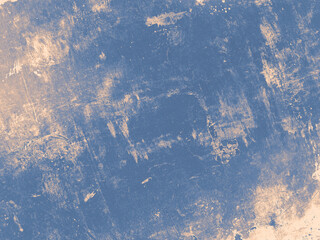 Blue grunge surface. Vintage rusty material. Weathered chalk effect. Scratched grunge texture of metal. Overlay grainy splatter. Abstract cracked wallpaper. Rough grunge background.