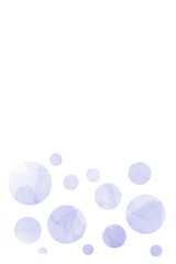 Circles of different diameters painted in watercolor. Monochrome on a white background.