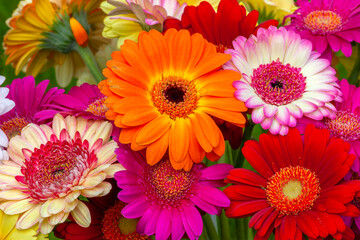 colorful gerber flowers