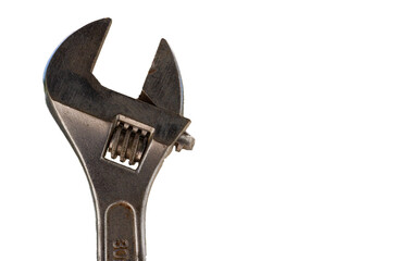 Adjustable Wrench White Background Close Adjustable Wrench