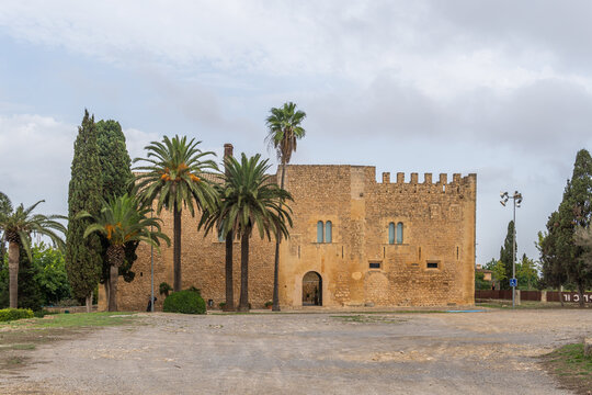 Main facade of the Manacor History Museum, Torre dels Enagistes, on the island of Mallorca, Spain