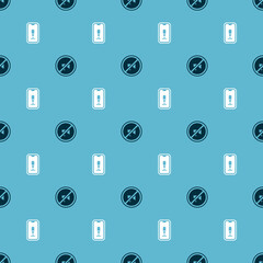 Set Censored stamp and Mobile recording on seamless pattern. Vector