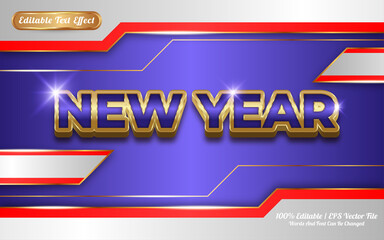 New year editable text effect template style