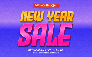 New year sale editable text effect