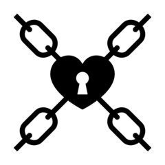 ハートの錠前と鎖