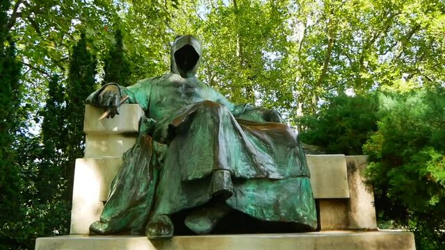 Statue of Anonymus in the City Park of Budapest