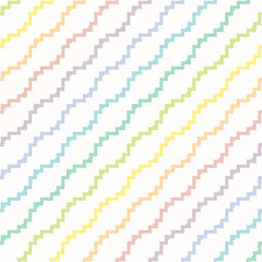 Seamless funky pattern. Vector colorful background with rainbow diagonal zigzag shapes, stripes. Simple colorful texture is used in the design of textiles, clothing, wallpaper, cover, package, print