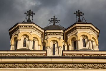Fototapeta na wymiar Byzantine orthodox church situated in The Alba-Carolina Citadel, Romania, the place where the coronation of the Romanian Kings took place.