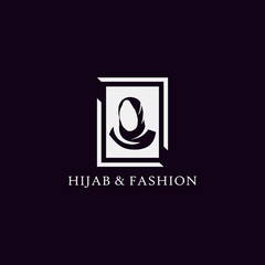 Simple logo hijab and fashion. hijab woman silhouette design vector illustration for logo or icon 