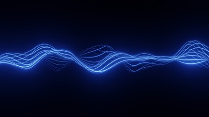 Sound waves are blue. strip abstraction the dark background
