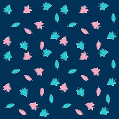flowers pattern with leaves and background spring and winter design