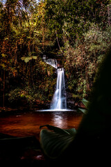 Veu de Bridal Canyon Waterfall in Arco Iris Waterfalls Complex