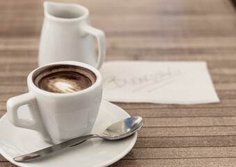 cup of coffee on the table