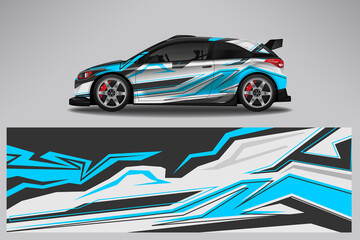Wrap car vector design decal. Graphic abstract line racing background design for vehicle, race car, rally, adventure livery camouflage. © 21graphic