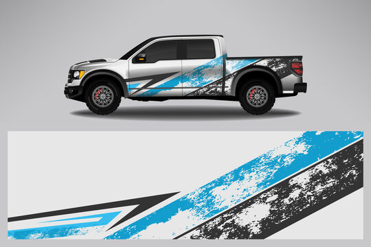 Wrap car vector design decal. Graphic abstract line racing background design for vehicle, race car, rally, adventure livery camouflage.