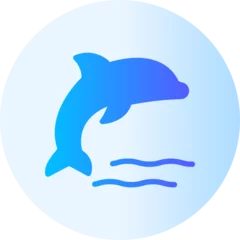Tuinposter dolphin gradient icon © Barudak Lier