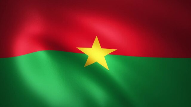 Flag of Burkina Faso Waving in the Wind (CG | LOOP)