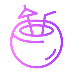 coconut drink gradient icon