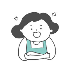 怒って叫ぶ主婦