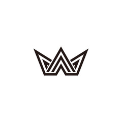 triangles stripes crown king symbol logo vector