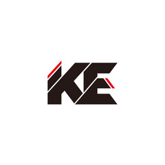 letter ke simple linked geometric colorful logo vector