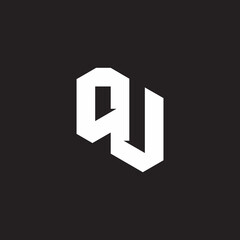 letter qu 3d flat geometric design logo vector