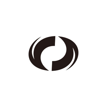 circle 3d flat motion round arrows movement design logo vector
