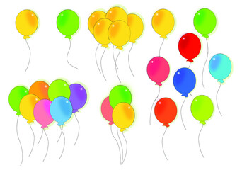 colorful balloons isolated on white in eps