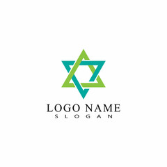 Naklejka premium Futuristic Triangle Chain logo design inspiration