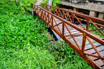 Old bridge in country Thailand.