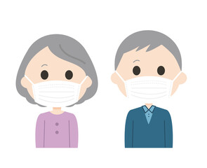 Fototapeta premium Vector illustration of an elderly man and woman.